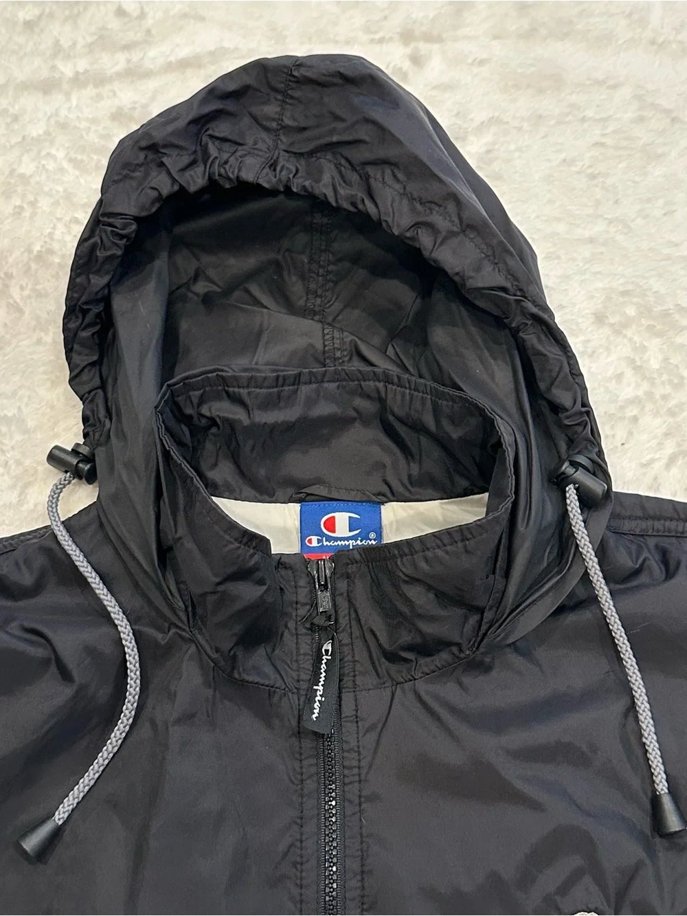 Vintage 1999 Champion Purdue Boilermakers 1/4 Zip Anorak Jacket XL Black 90s Y2K